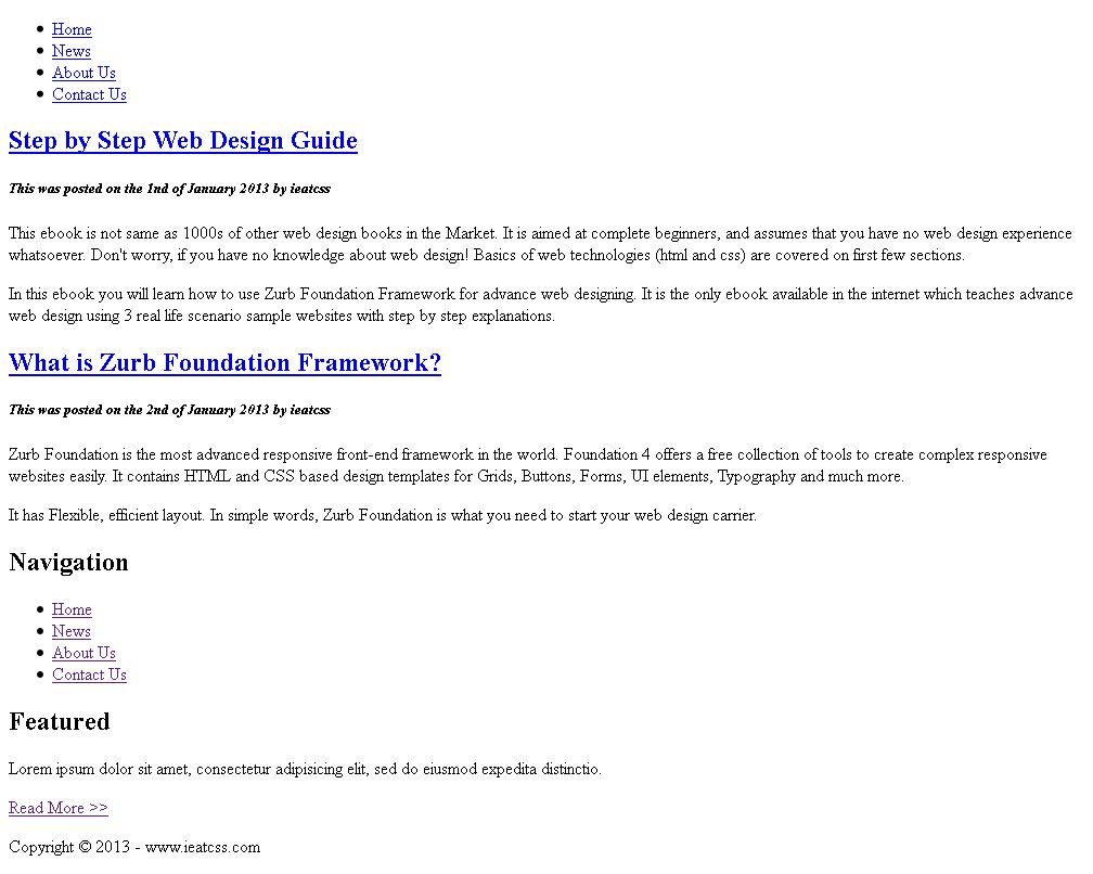 CSS3 Example Website Step1