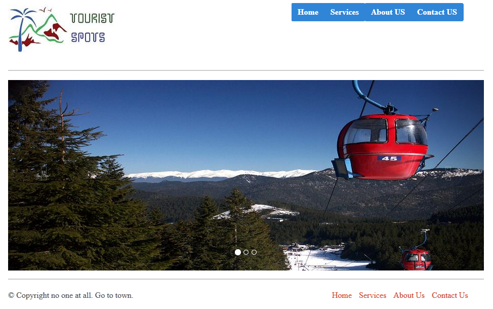 Gumby Tourist Spot Website Home Page With Carousal