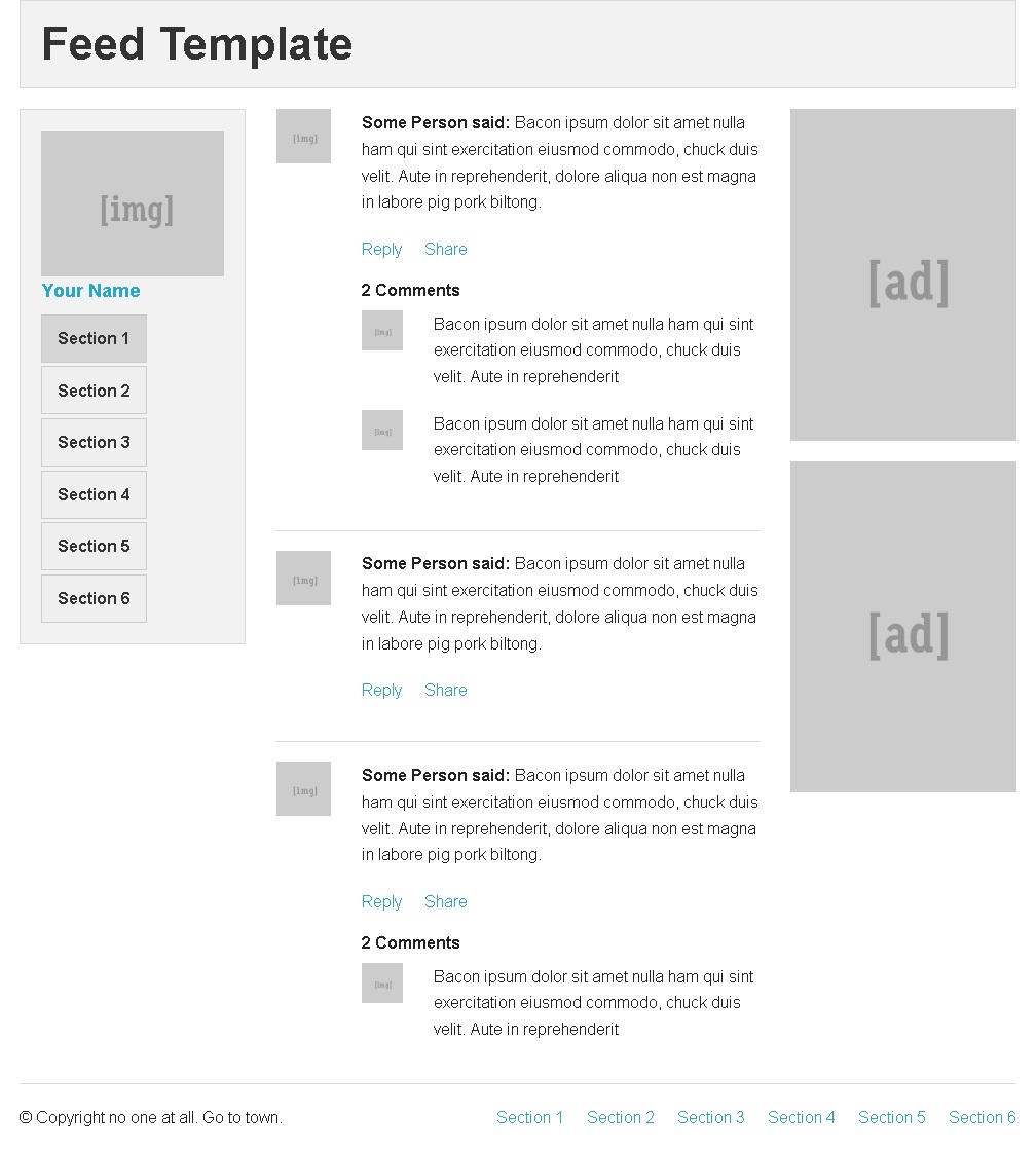 Zurb Foundation Framework Feed Template
