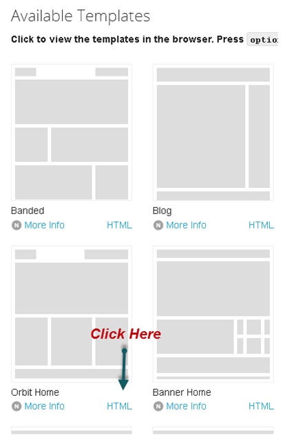 Zurb Foundation Framework  Templates