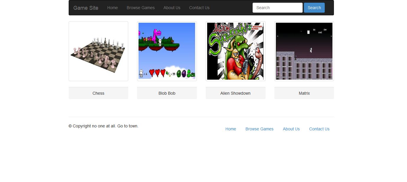 Twitter Bootstrap Game Site Home Page 