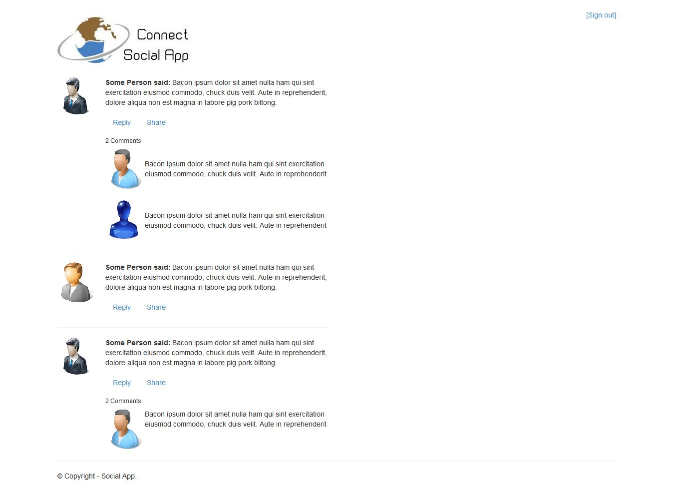 Twitter Bootstrap Social app Website Chat